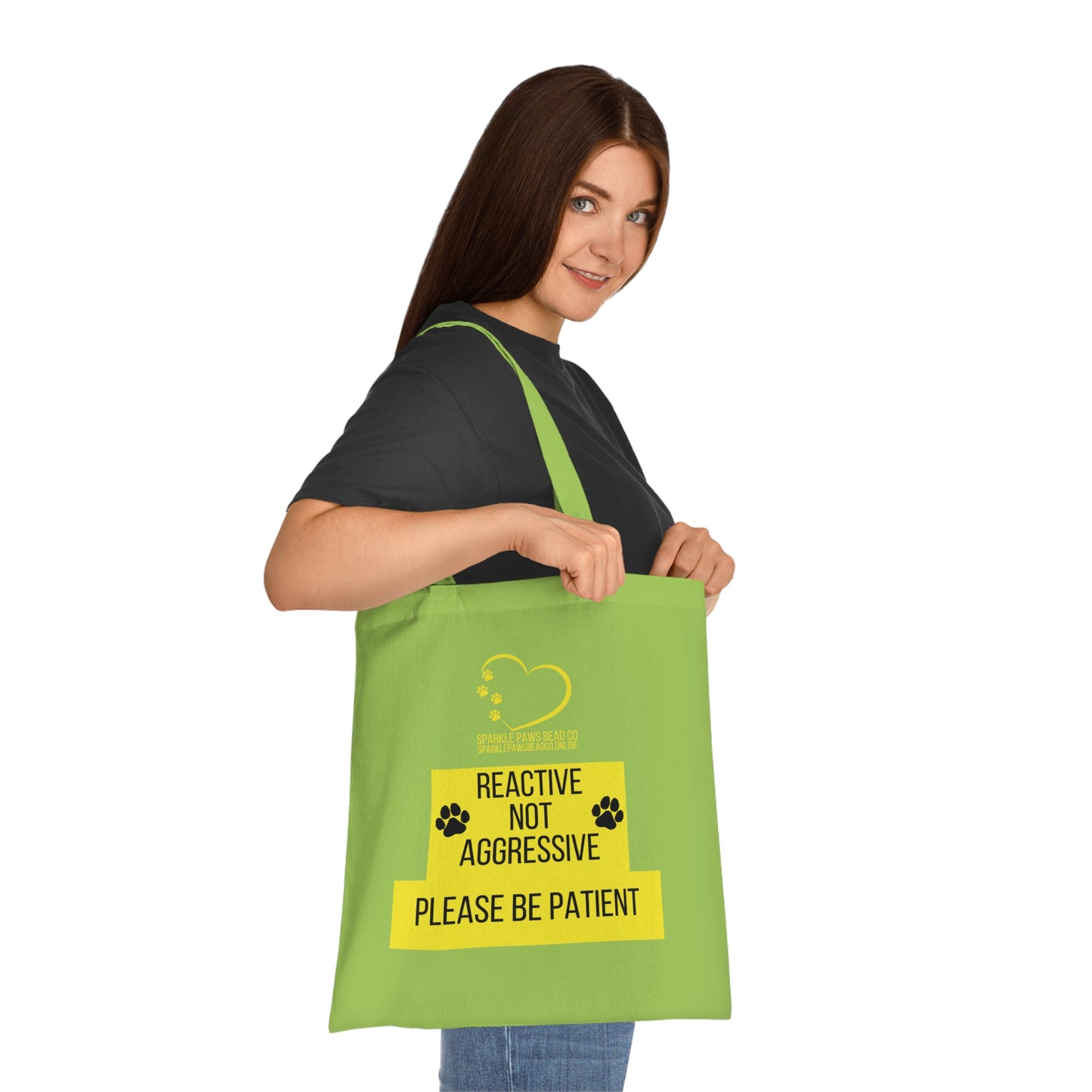 Reactive Not Aggressive Tote Bag – Dog Awareness Shopper | Please Be Patient Training Tote