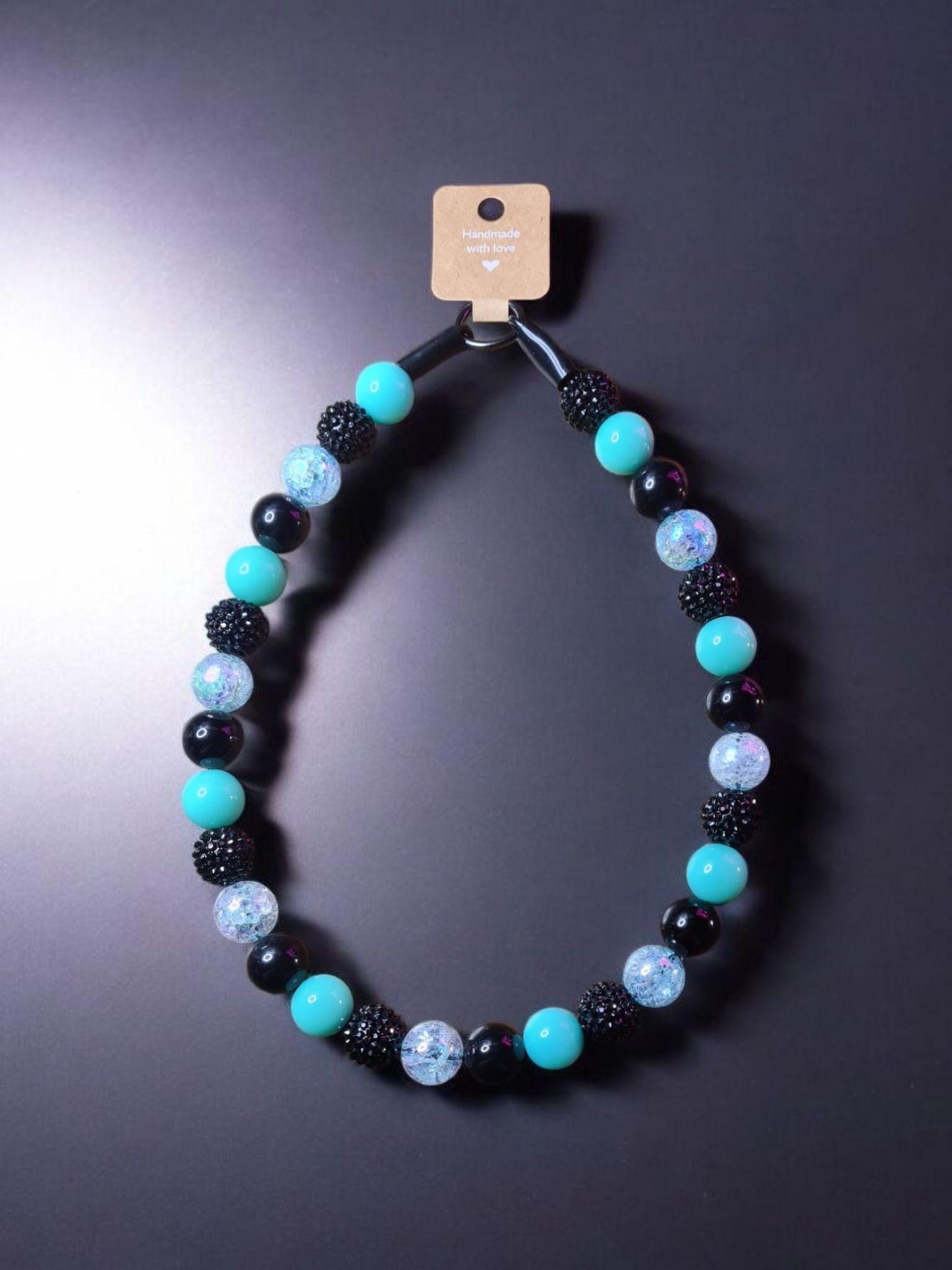 SAVAGE Beaded Dog Collar β Handmade Pet Necklace β Sparkly Custom Collar for Small to Large Dogs