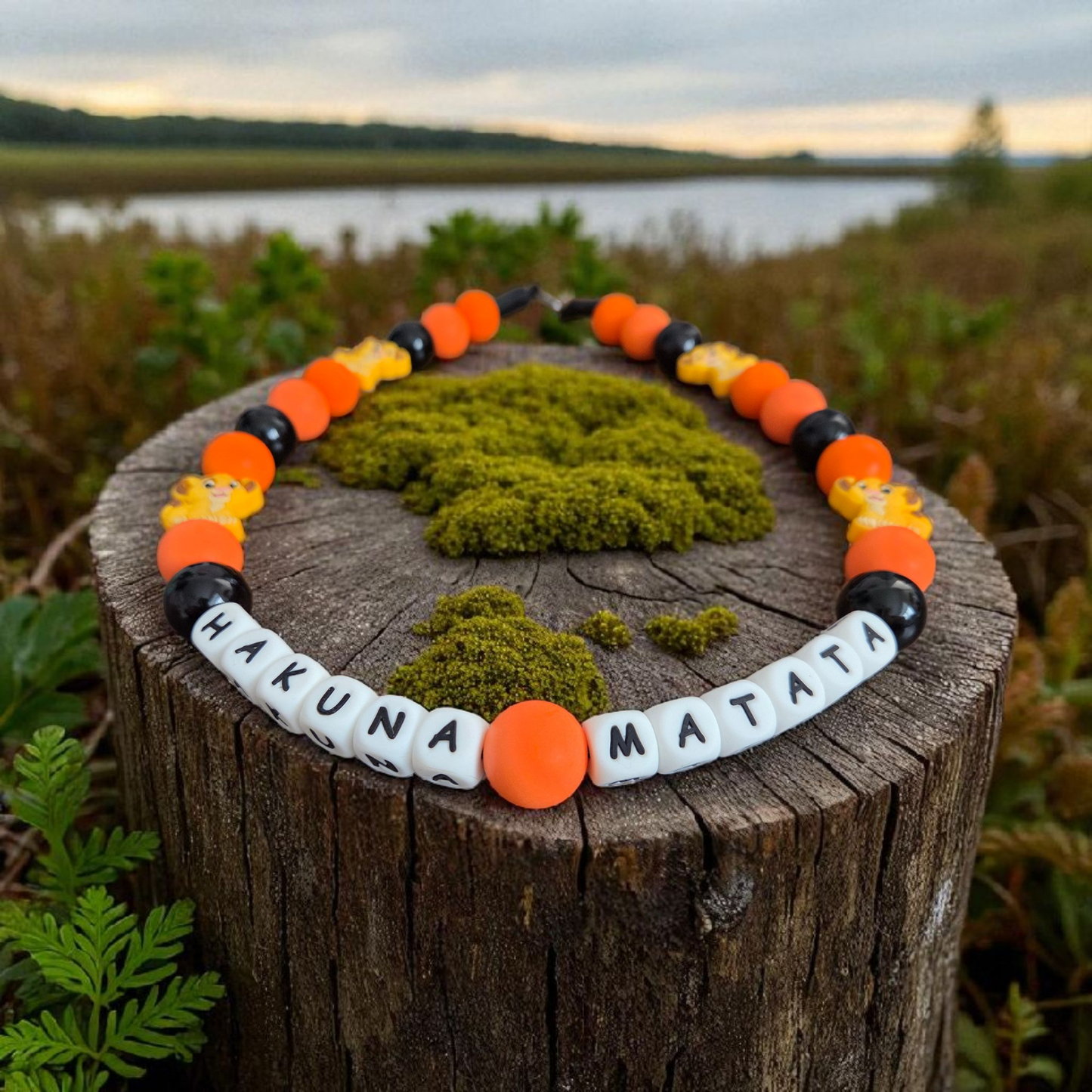 Simba (Pablo's Version) Beaded Dog Collar โ Handmade Pet Necklace โ Cute Custom Collar for Small to Large Dogs