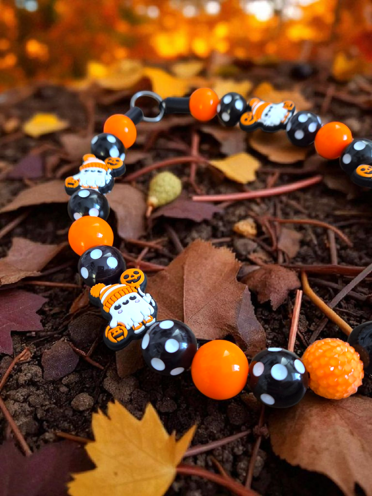 Tricky Treat Halloween Dog Collar – Custom Colours & Beads – Handmade Pet Necklace – Custom Collar for All Size Dogs