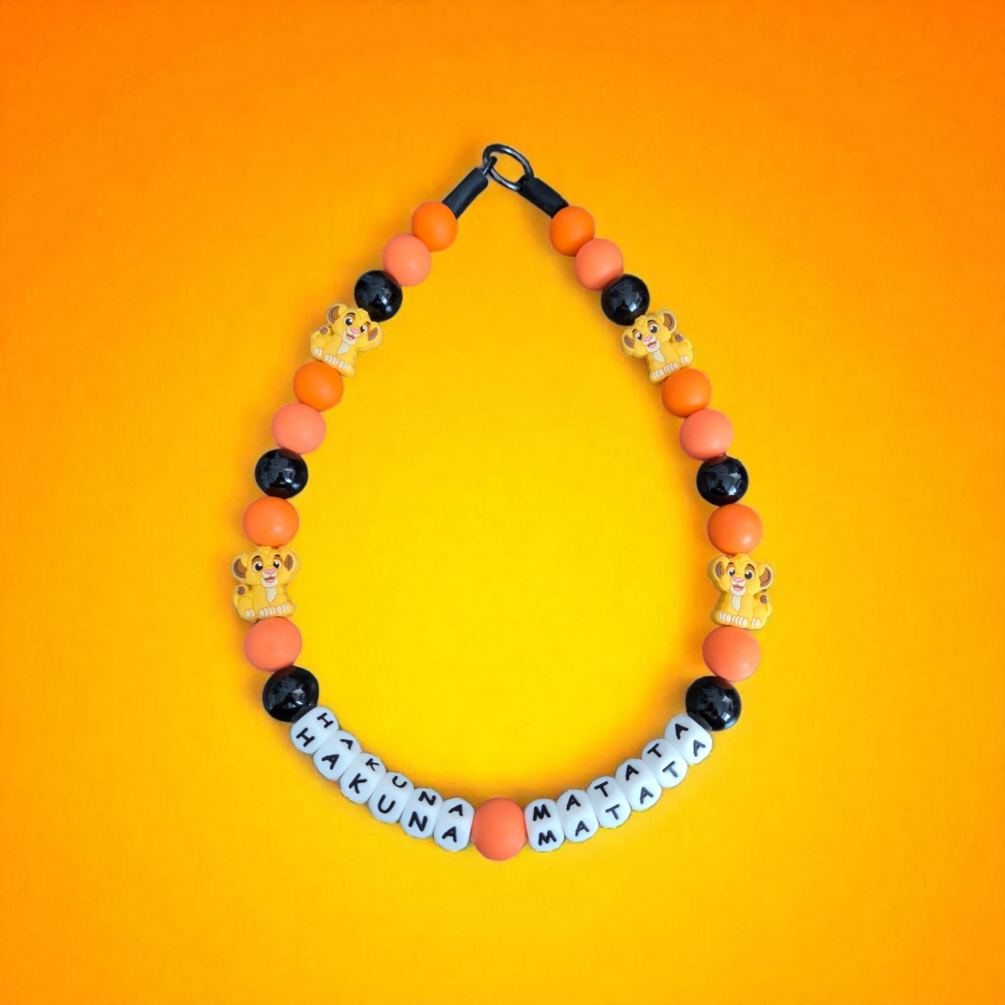 Simba (Pablo's Version) Beaded Dog Collar โ Handmade Pet Necklace โ Cute Custom Collar for Small to Large Dogs
