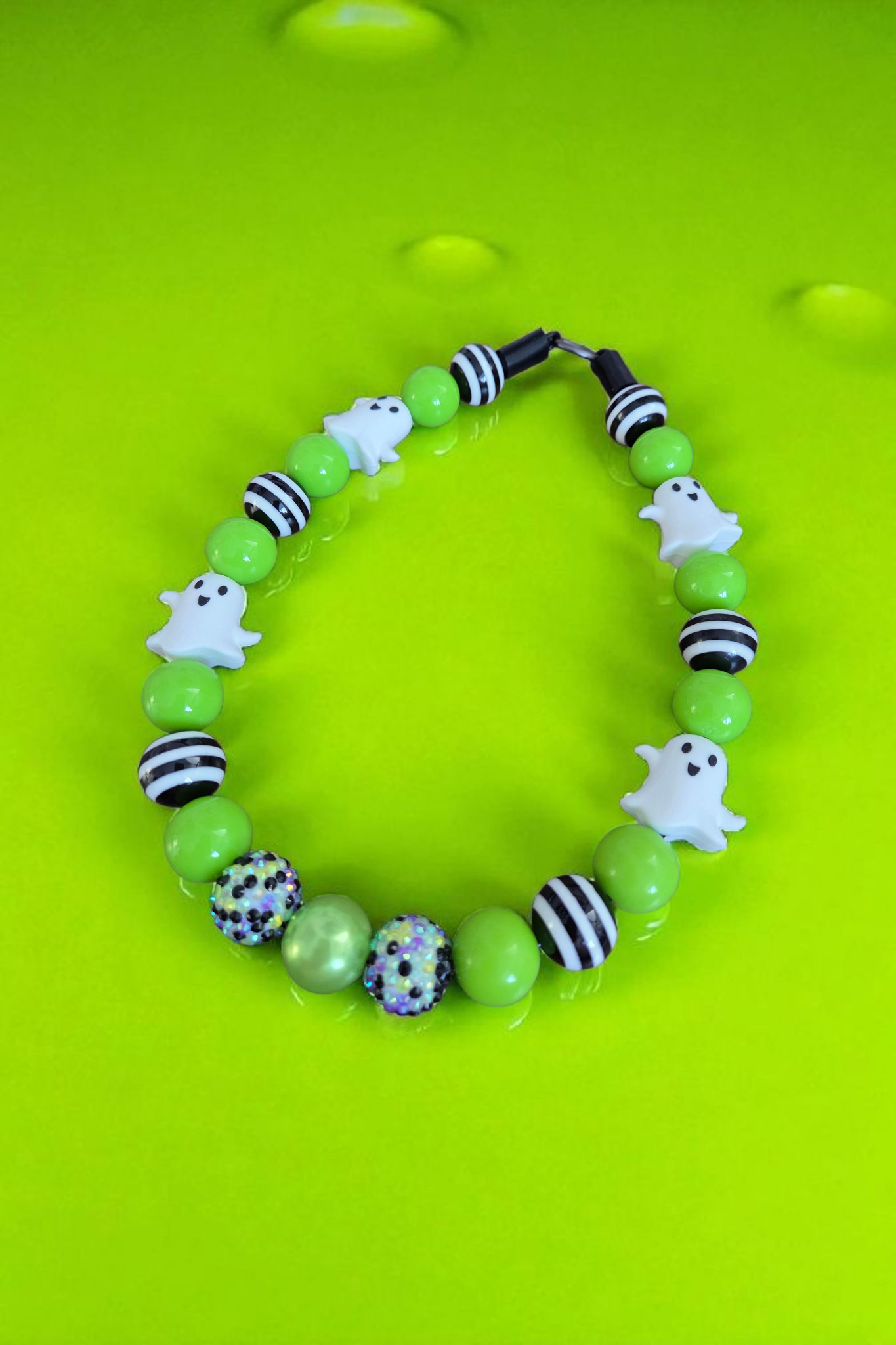 Slimer Halloween Dog Collar β Custom Colours & Beads β Handmade Pet Necklace β Custom Collar for All Size Dogs