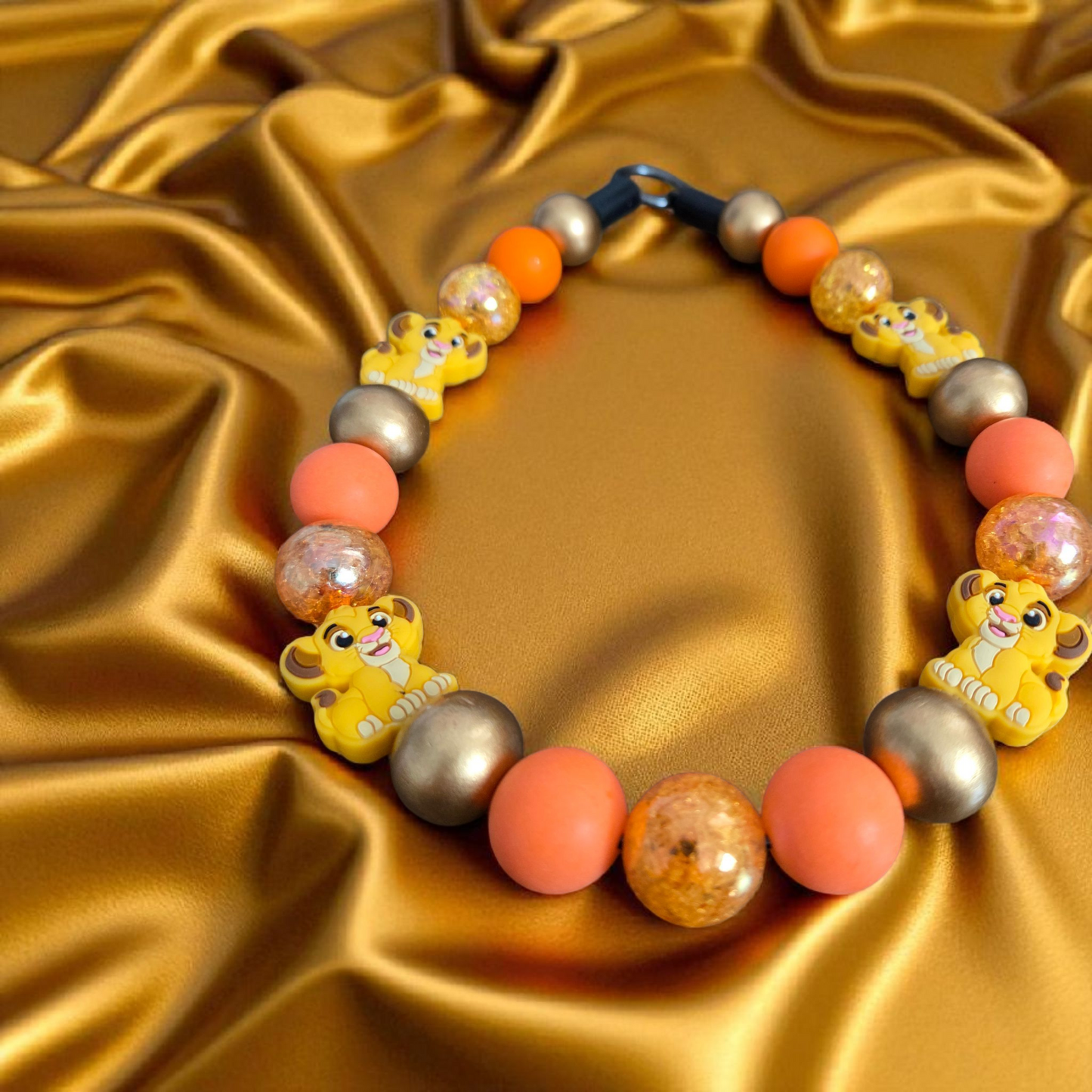 Simba Beaded Dog Collar – Handmade Pet Necklace – Cute Custom Collar for Small to Large Dogs