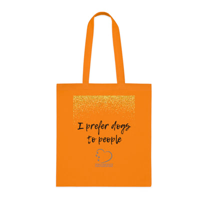 I Prefer Dogs to People Tote Bag – 100% Cotton Reusable Shopper | Funny Dog Lover Gift by Sparkle Paws Bead Co