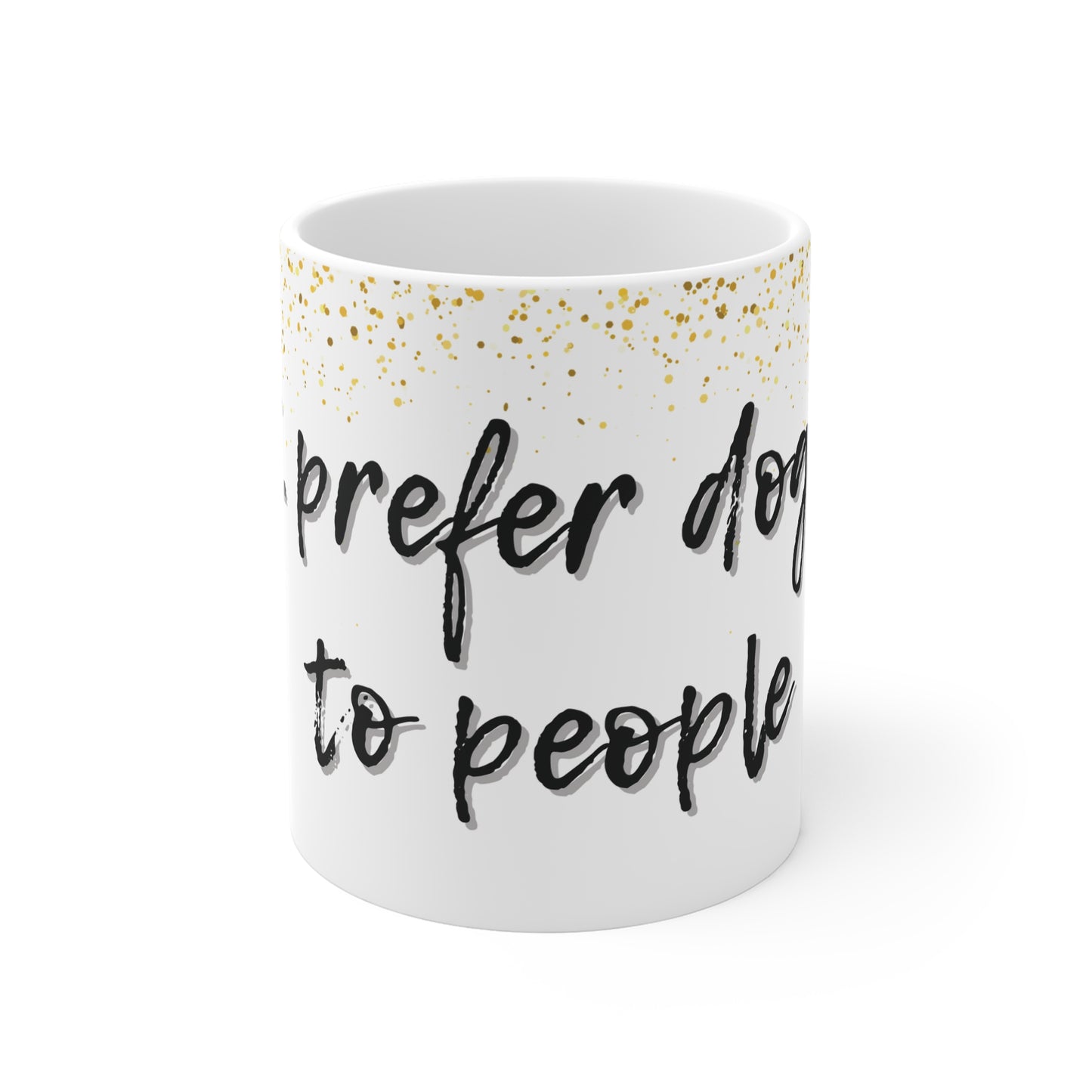 I Prefer Dogs to People Mug – 11oz White Ceramic Coffee Cup | Funny Dog Lover Gift by Sparkle Paws Bead Co