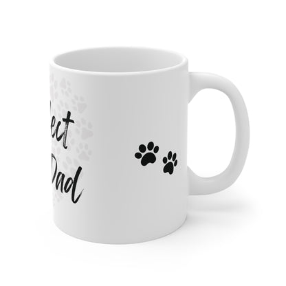 Pawfect Dog Dad Mug – 11oz White Ceramic Coffee Cup | Dog Lover Gift by Sparkle Paws Bead Co