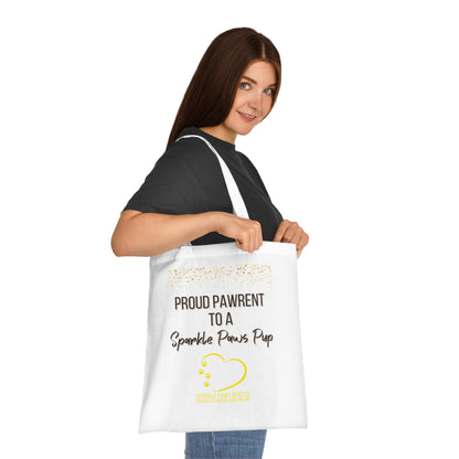 Proud Pawrent to a Sparkle Paws Pup Tote Bag – 100% Cotton Reusable Shopper | Dog Lover Gift