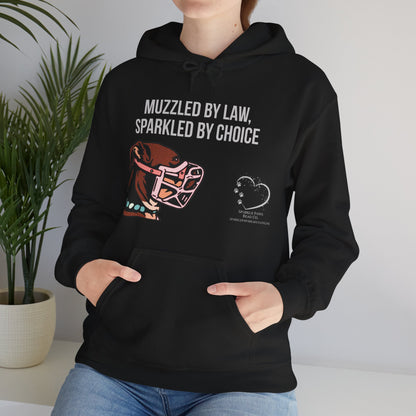 Muzzled by Law, Sparkled by Choice Unisex Hoodie for Dog Lovers, Dog Sweatshirt, Pet Owner Gift, Dog Training Apparel, Animal [...]