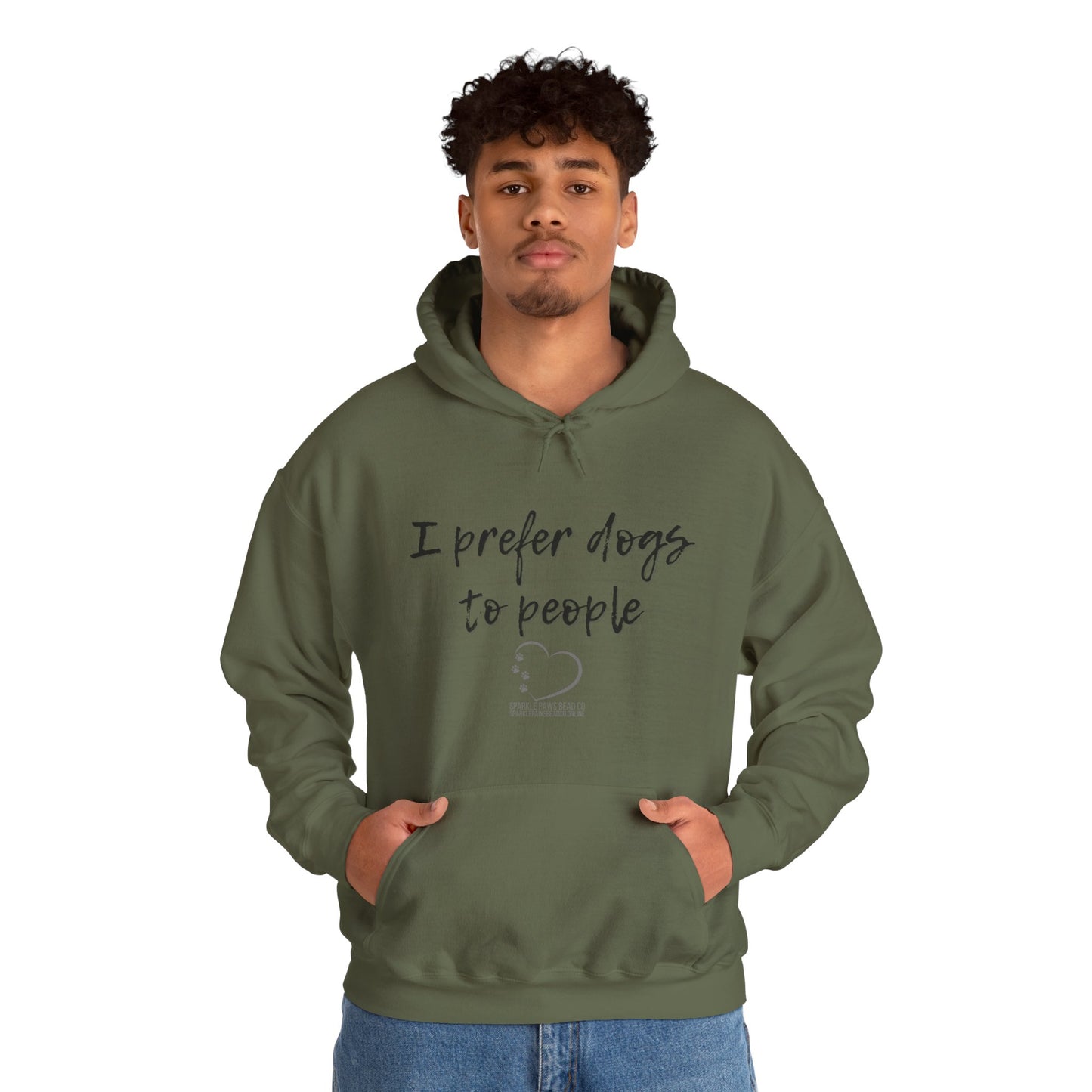 Sparkle Paws Bead Co Hoodie – I Prefer Dogs to People | Funny Dog Parent Gift