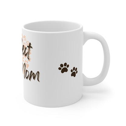Pawfect Dog Mom Mug – 11oz White Ceramic Coffee Cup | Dog Lover Gift by Sparkle Paws Bead Co