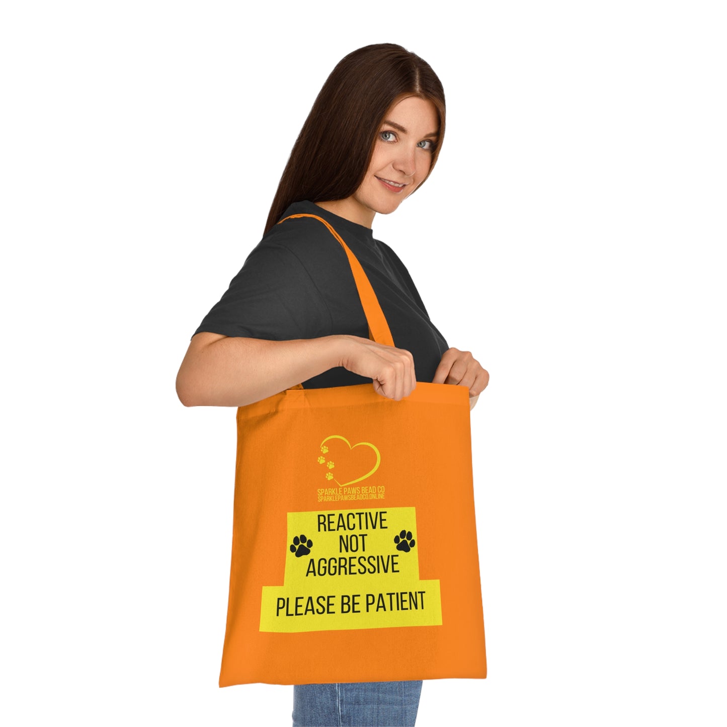 Reactive Not Aggressive Tote Bag – Dog Awareness Shopper | Please Be Patient Training Tote