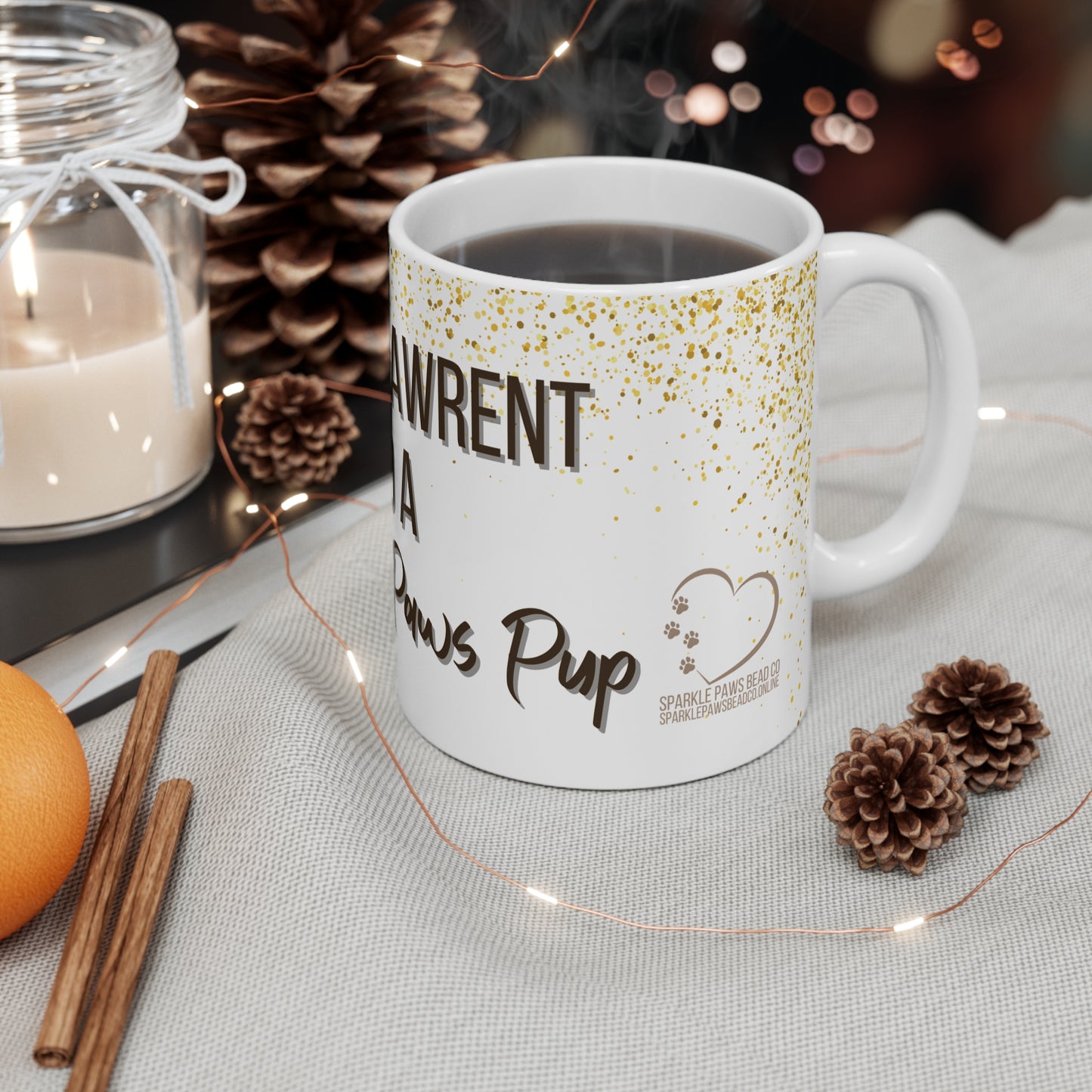 Proud Pawrent to a Sparkle Pup Mug – 11oz White Ceramic Coffee Cup | Dog Parent Gift by Sparkle Paws Bead Co
