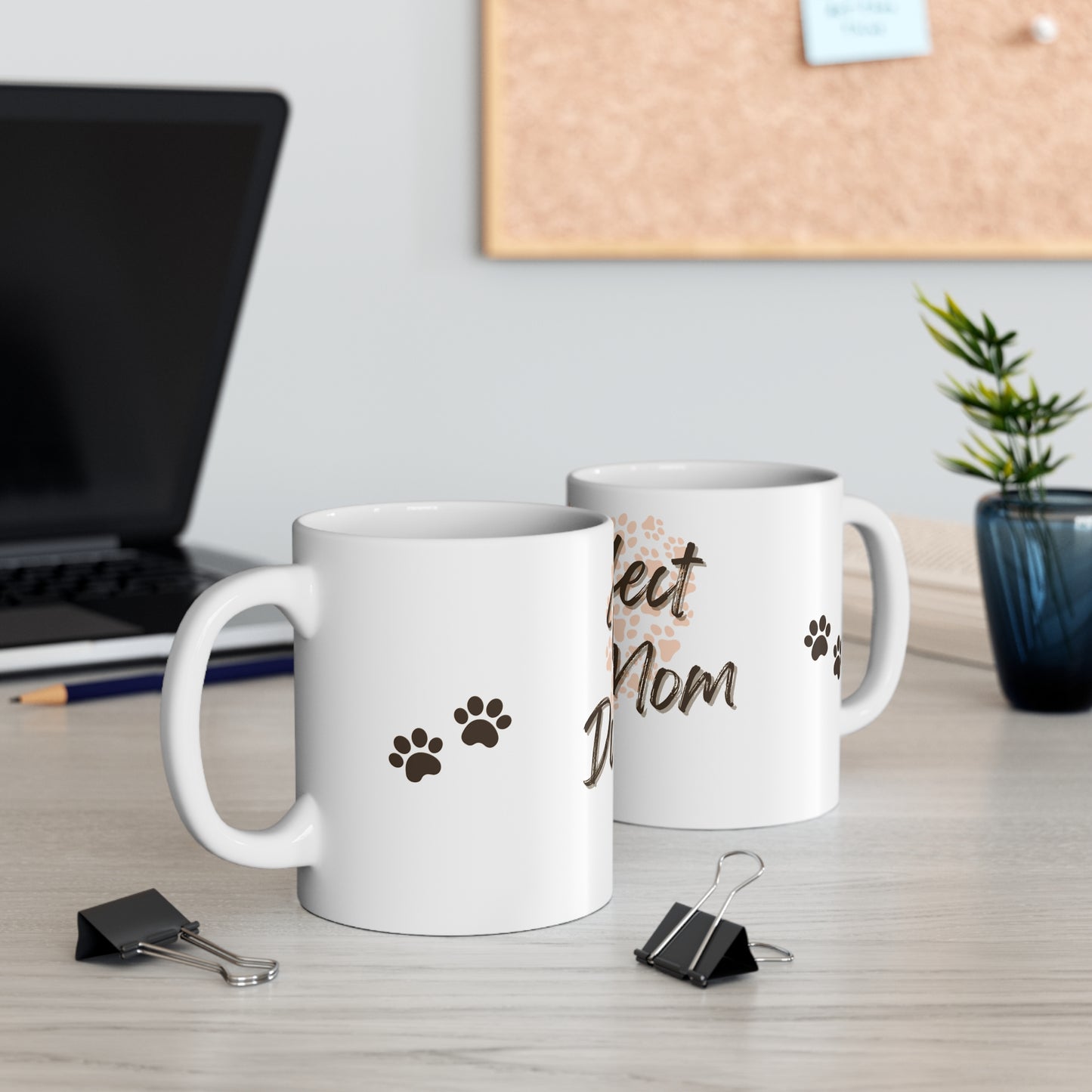 Pawfect Dog Mom Mug – 11oz White Ceramic Coffee Cup | Dog Lover Gift by Sparkle Paws Bead Co