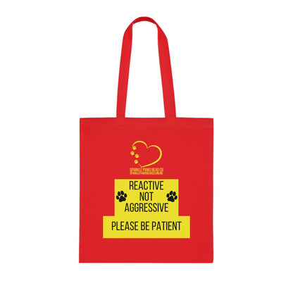 Reactive Not Aggressive Tote Bag – Dog Awareness Shopper | Please Be Patient Training Tote
