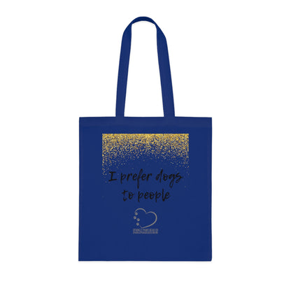 I Prefer Dogs to People Tote Bag – 100% Cotton Reusable Shopper | Funny Dog Lover Gift by Sparkle Paws Bead Co