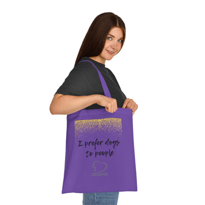 I Prefer Dogs to People Tote Bag – 100% Cotton Reusable Shopper | Funny Dog Lover Gift by Sparkle Paws Bead Co