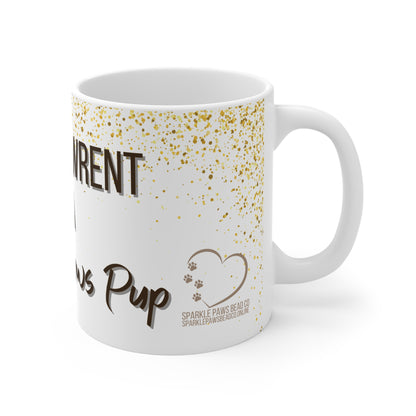 Proud Pawrent to a Sparkle Pup Mug – 11oz White Ceramic Coffee Cup | Dog Parent Gift by Sparkle Paws Bead Co