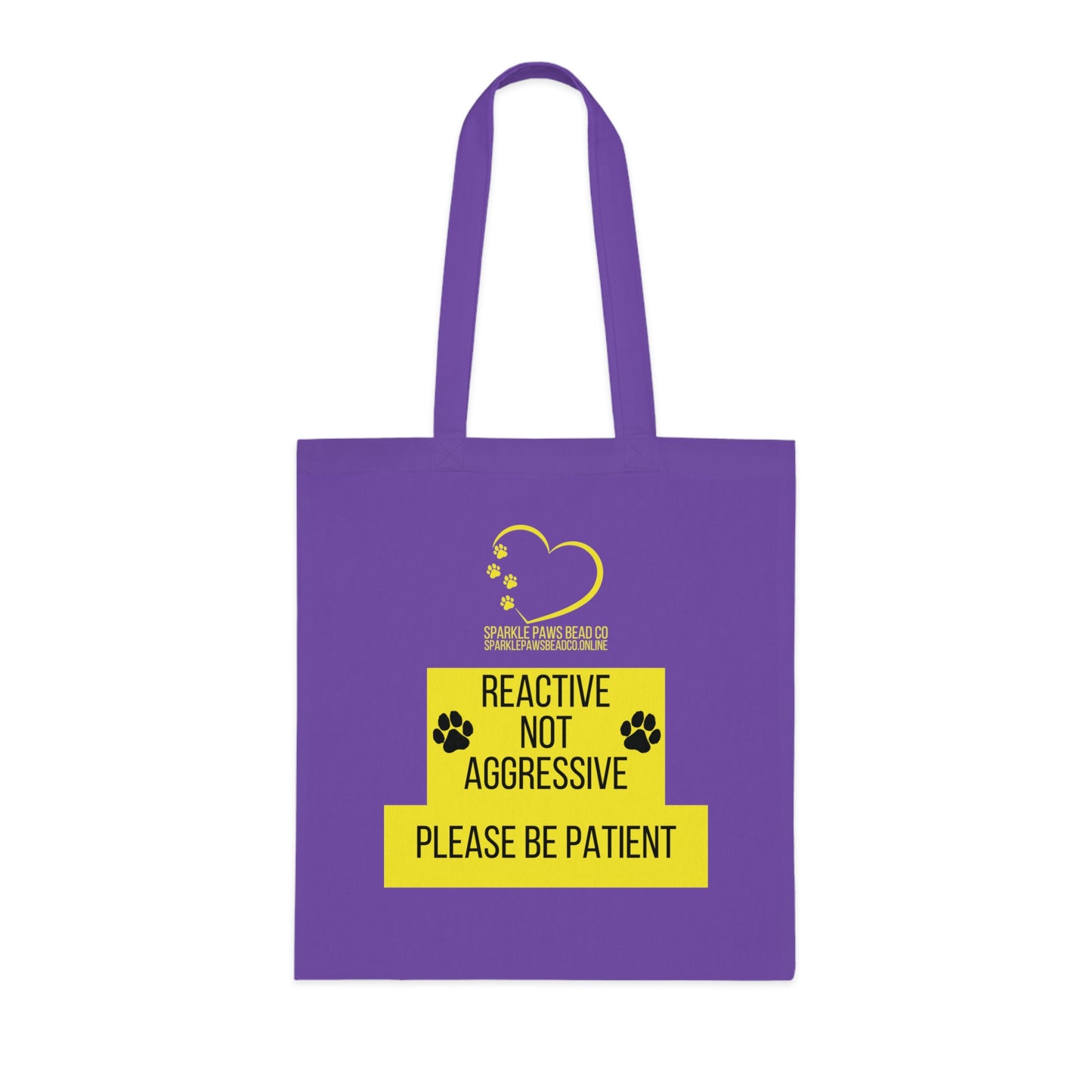 Reactive Not Aggressive Tote Bag – Dog Awareness Shopper | Please Be Patient Training Tote
