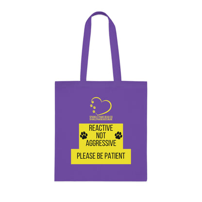 Reactive Not Aggressive Tote Bag – Dog Awareness Shopper | Please Be Patient Training Tote