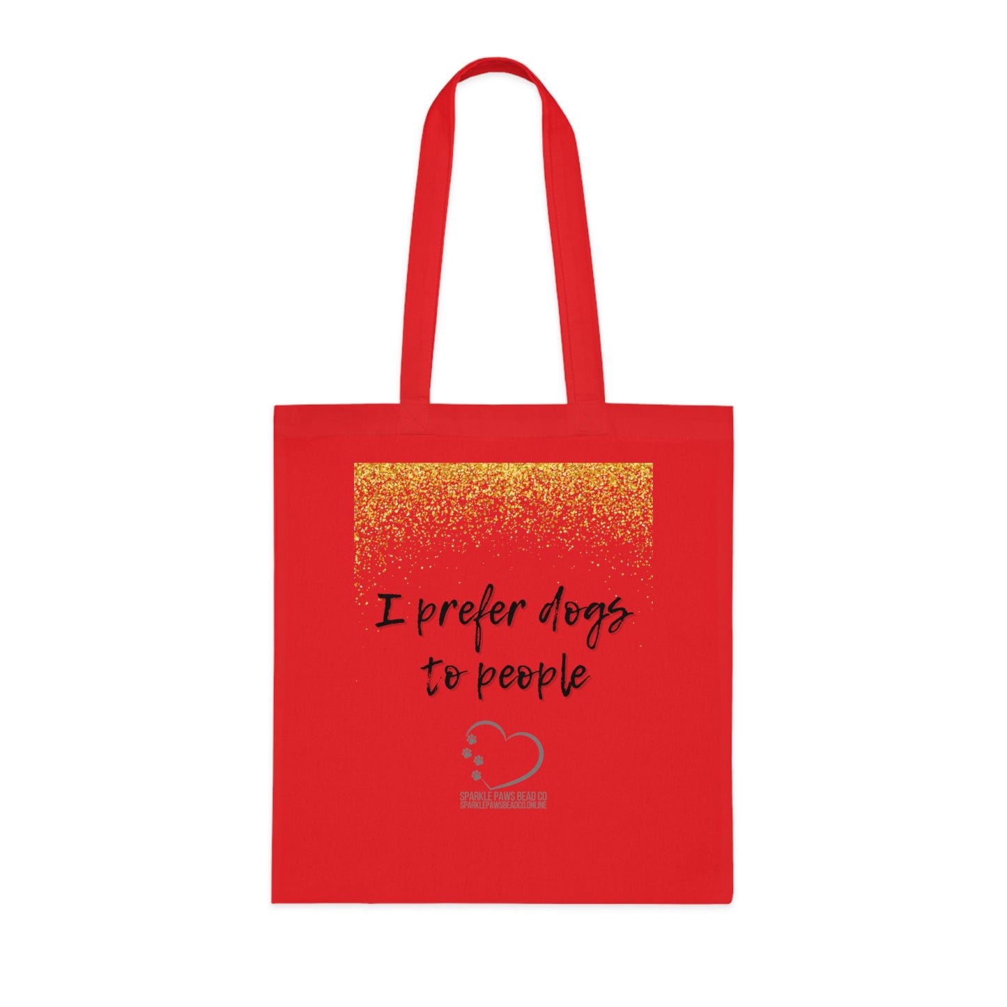 I Prefer Dogs to People Tote Bag – 100% Cotton Reusable Shopper | Funny Dog Lover Gift by Sparkle Paws Bead Co