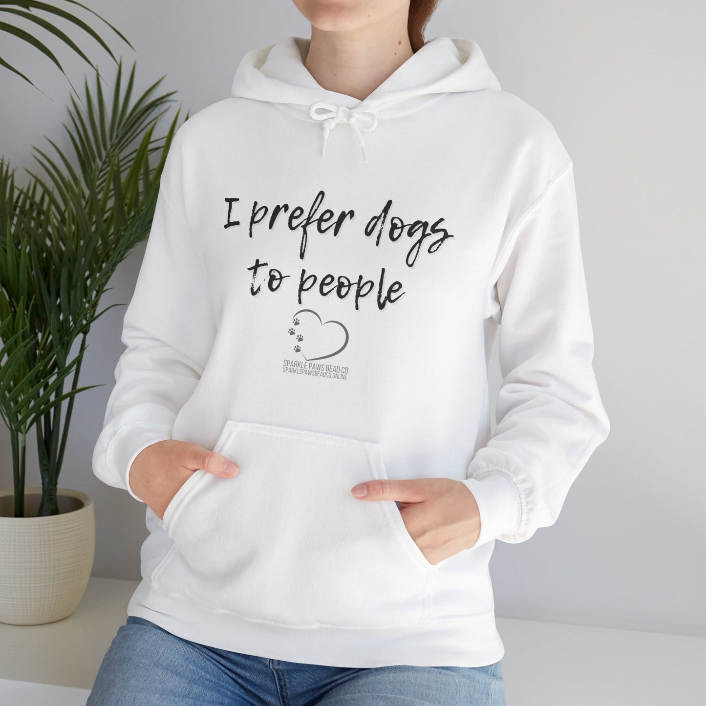 Sparkle Paws Bead Co Hoodie – I Prefer Dogs to People | Funny Dog Parent Gift