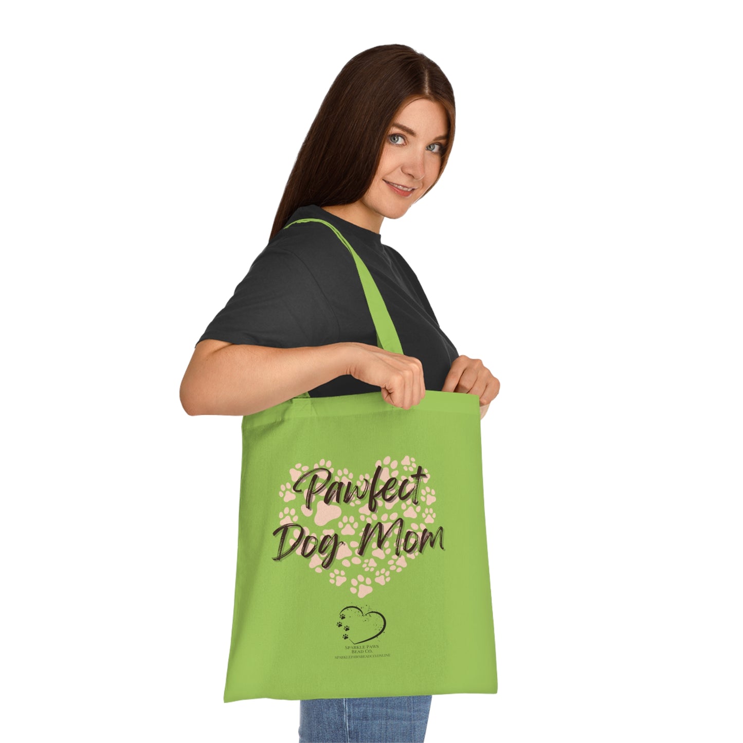Pawfect Dog Mom Tote Bag – 100% Cotton Reusable Shopper | Dog Lover Gift by Sparkle Paws Bead Co