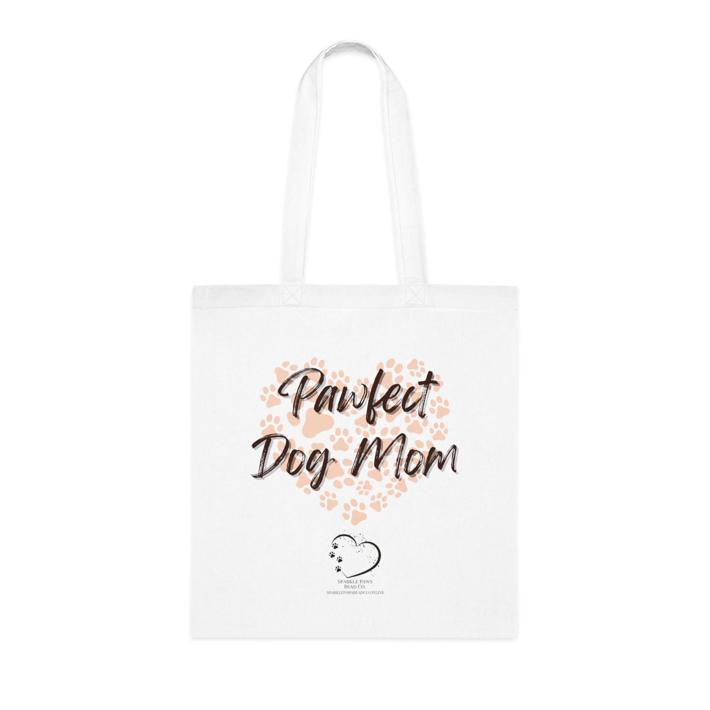 Pawfect Dog Mom Tote Bag – 100% Cotton Reusable Shopper | Dog Lover Gift by Sparkle Paws Bead Co