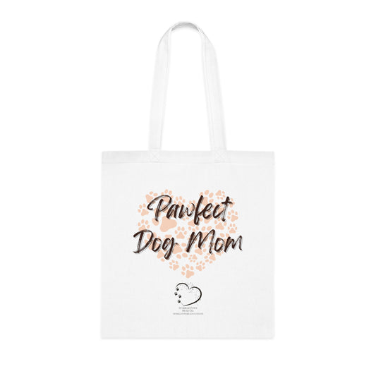 Pawfect Dog Mom Tote Bag – 100% Cotton Reusable Shopper | Dog Lover Gift by Sparkle Paws Bead Co