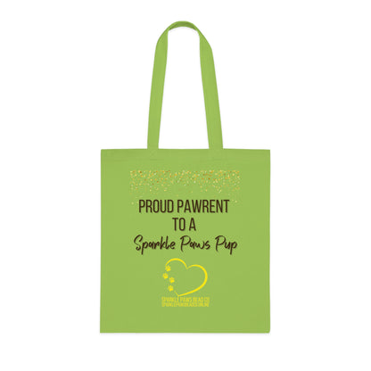 Proud Pawrent to a Sparkle Paws Pup Tote Bag – 100% Cotton Reusable Shopper | Dog Lover Gift