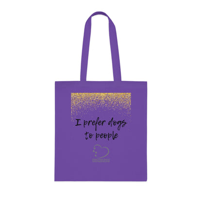 I Prefer Dogs to People Tote Bag – 100% Cotton Reusable Shopper | Funny Dog Lover Gift by Sparkle Paws Bead Co