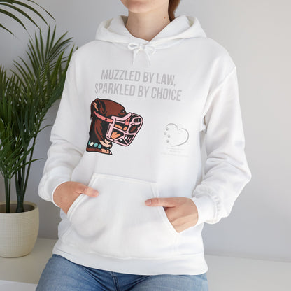 Muzzled by Law, Sparkled by Choice Unisex Hoodie for Dog Lovers, Dog Sweatshirt, Pet Owner Gift, Dog Training Apparel, Animal [...]