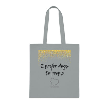 I Prefer Dogs to People Tote Bag – 100% Cotton Reusable Shopper | Funny Dog Lover Gift by Sparkle Paws Bead Co