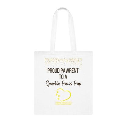Proud Pawrent to a Sparkle Paws Pup Tote Bag – 100% Cotton Reusable Shopper | Dog Lover Gift