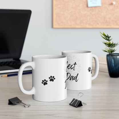 Pawfect Dog Dad Mug – 11oz White Ceramic Coffee Cup | Dog Lover Gift by Sparkle Paws Bead Co