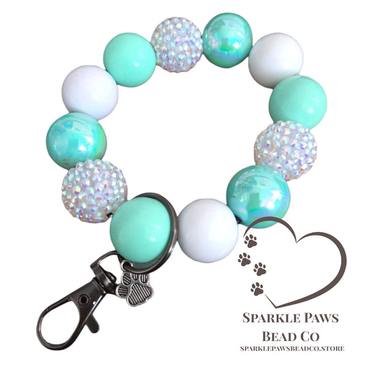 Matching Beaded Pawrent Bracelet Keychain | Sparkle Paws Bead Co