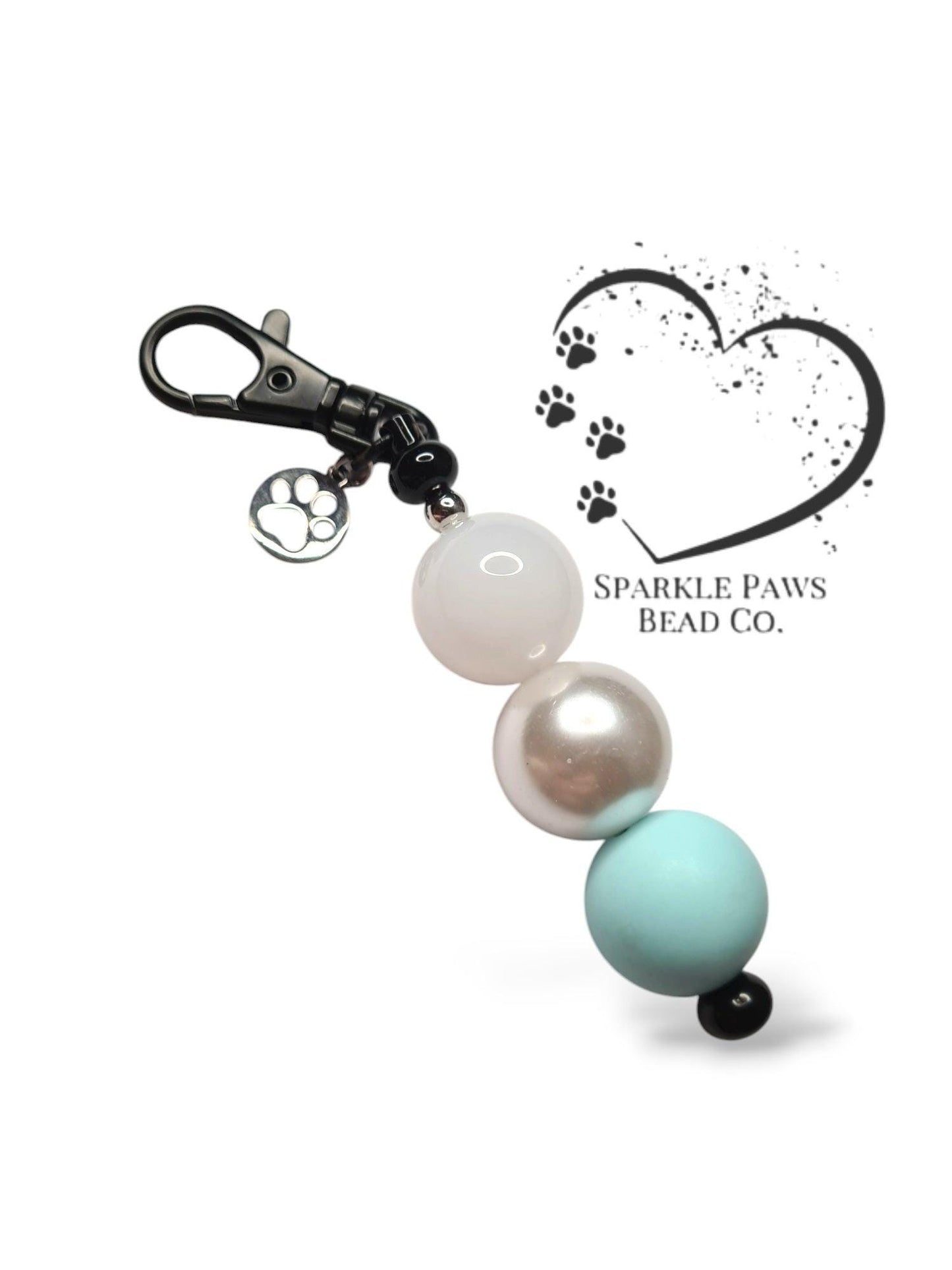 Matching Beaded Keyring, Dog Pawrent Gift, Keyring and Collar Matching Set, Custom Keychain, Gift for Dog Lover, Gift for Dog and Owner