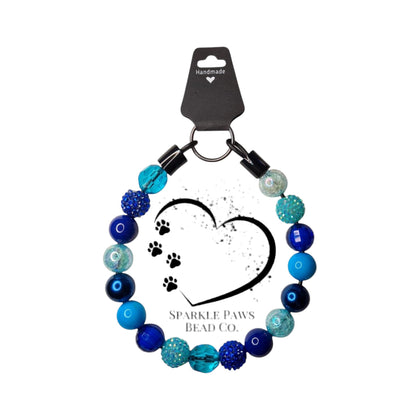 Mr Blue Sky Beaded Collar, Dog Fashion, Beaded Dog Collar, Cute Accessories for Dogs, Spoilt Pet Gift, Fun Gift for Pet Lovers