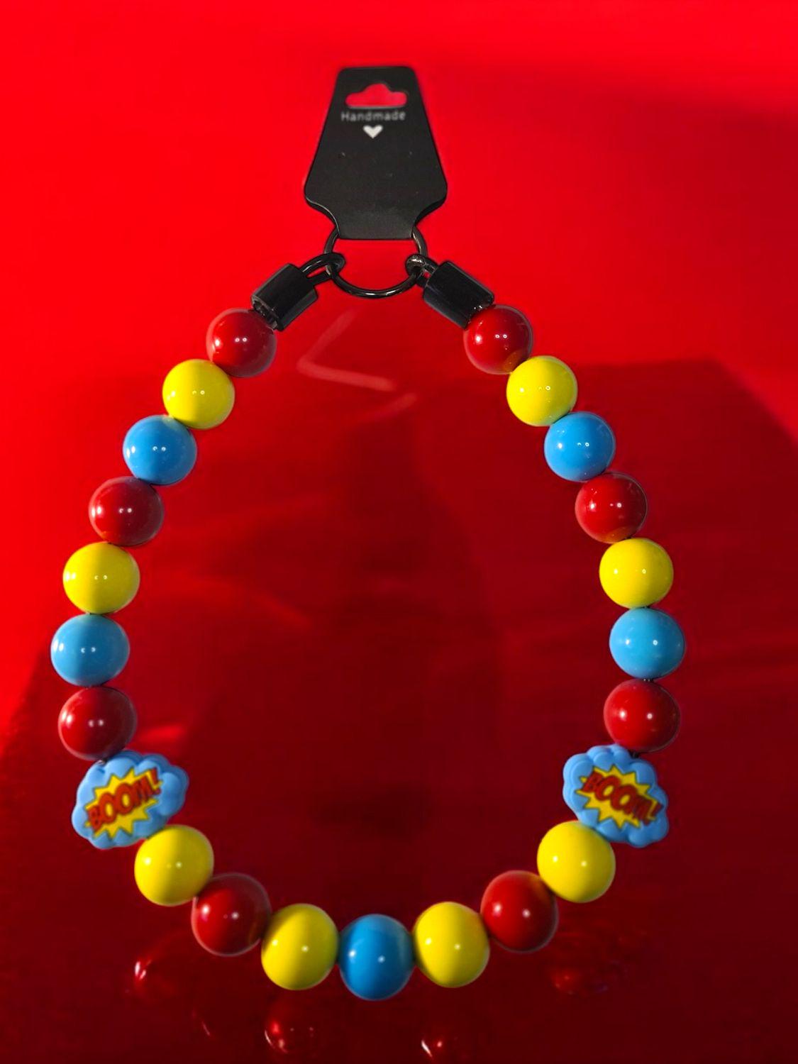 SuperPup! Beaded Collar, Dog Fashion, Beaded Dog Collar, Cute Accessories for Dogs, Dog Necklace, Fun Gift for Pet Lovers, Dog Collar