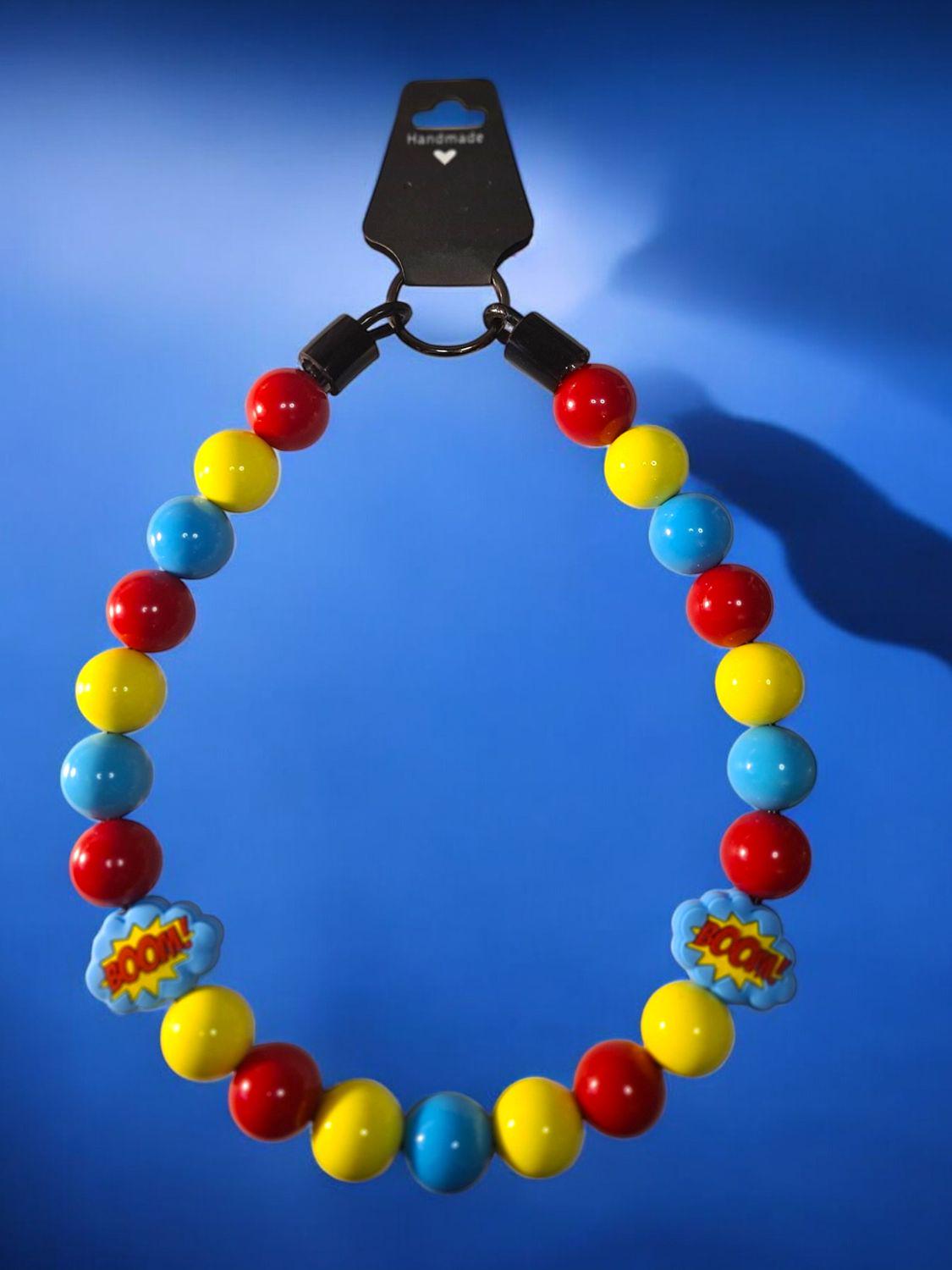 SuperPup! Beaded Collar, Dog Fashion, Beaded Dog Collar, Cute Accessories for Dogs, Dog Necklace, Fun Gift for Pet Lovers, Dog Collar