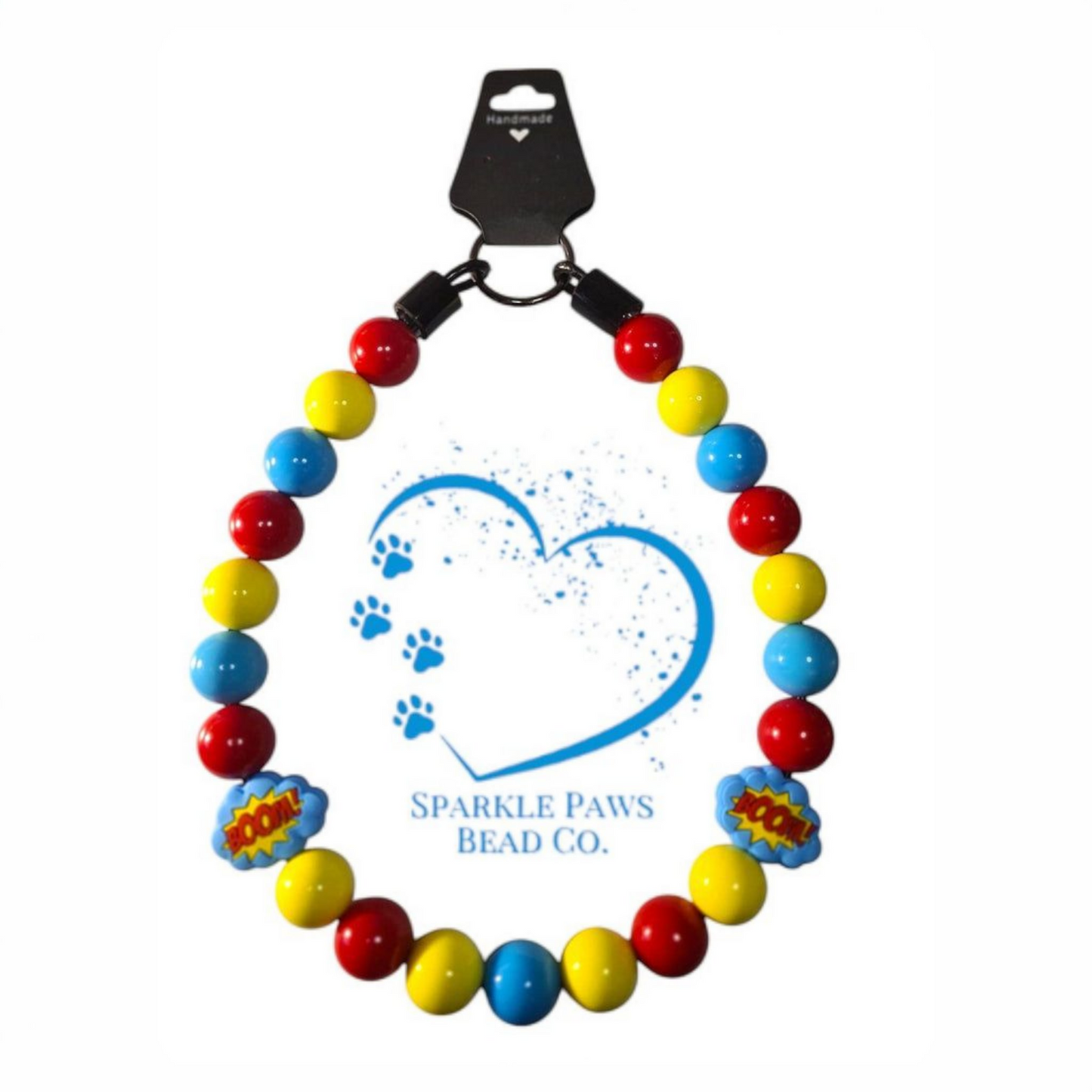 SuperPup! Beaded Collar, Dog Fashion, Beaded Dog Collar, Cute Accessories for Dogs, Dog Necklace, Fun Gift for Pet Lovers, Dog Collar