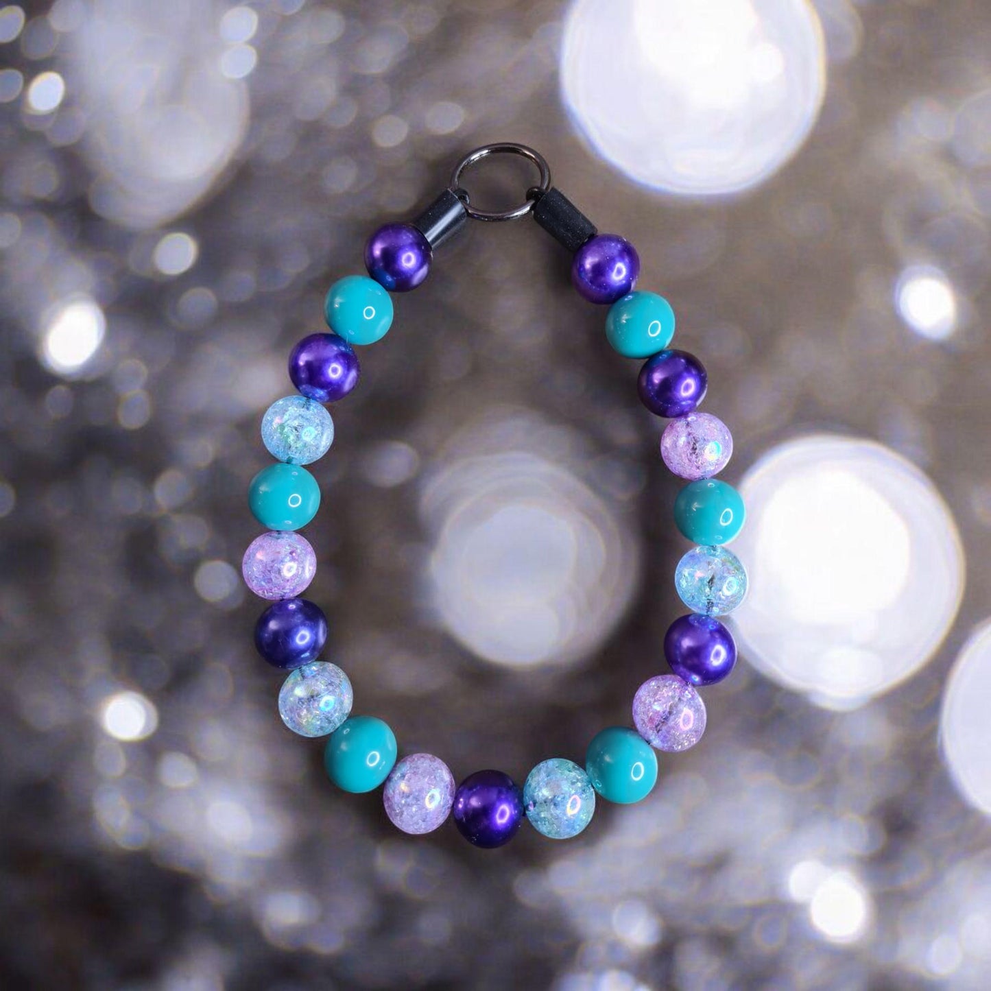 Ursula Beaded Dog Collar – Handmade Teal & Purple Mermaid Dog Necklace – Ocean-Inspired Pet Accessory - Boujee Dog Gift