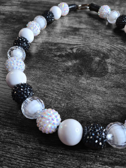 Aura Black - Beaded Dog Collar – Iridescent Handmade Pet Necklace – Sparkly Custom Collar for Small to Large Dogs