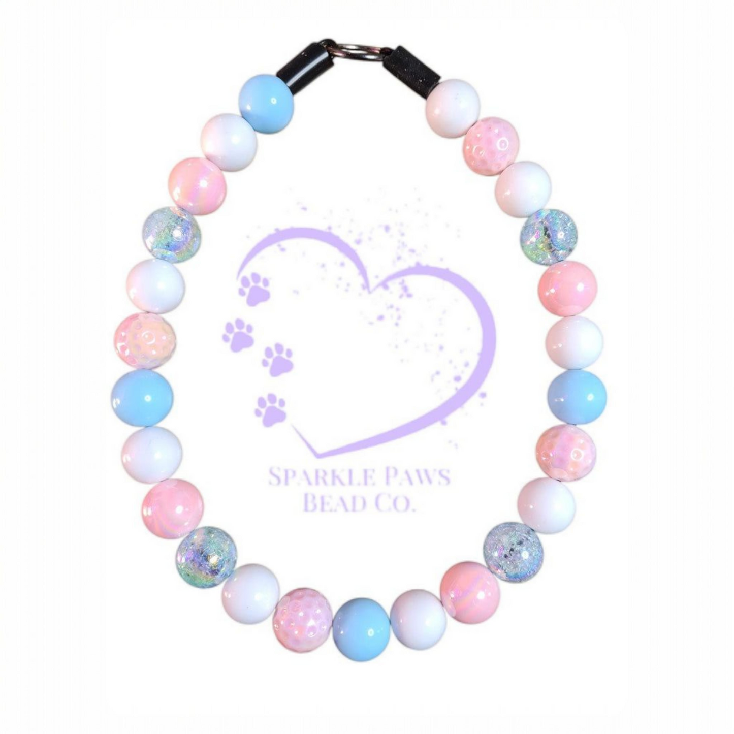 It's a Baby Beaded Collar - Gender Reveal Dog Collar – Baby Beaded Pastel Necklace – Handmade Pet Accessory for Small Dogs or Puppies