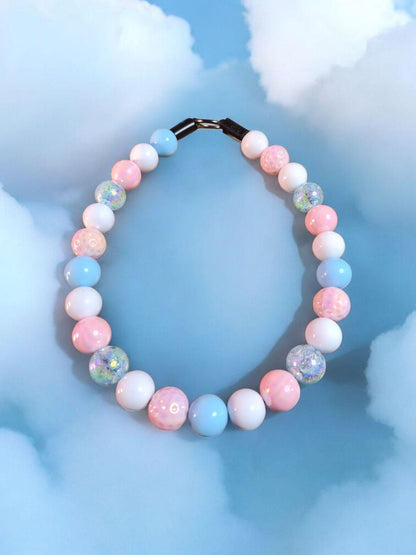 It's a Baby Beaded Collar - Gender Reveal Dog Collar – Baby Beaded Pastel Necklace – Handmade Pet Accessory for Small Dogs or Puppies