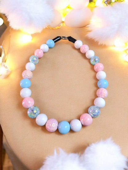 It's a Baby Beaded Collar - Gender Reveal Dog Collar – Baby Beaded Pastel Necklace – Handmade Pet Accessory for Small Dogs or Puppies