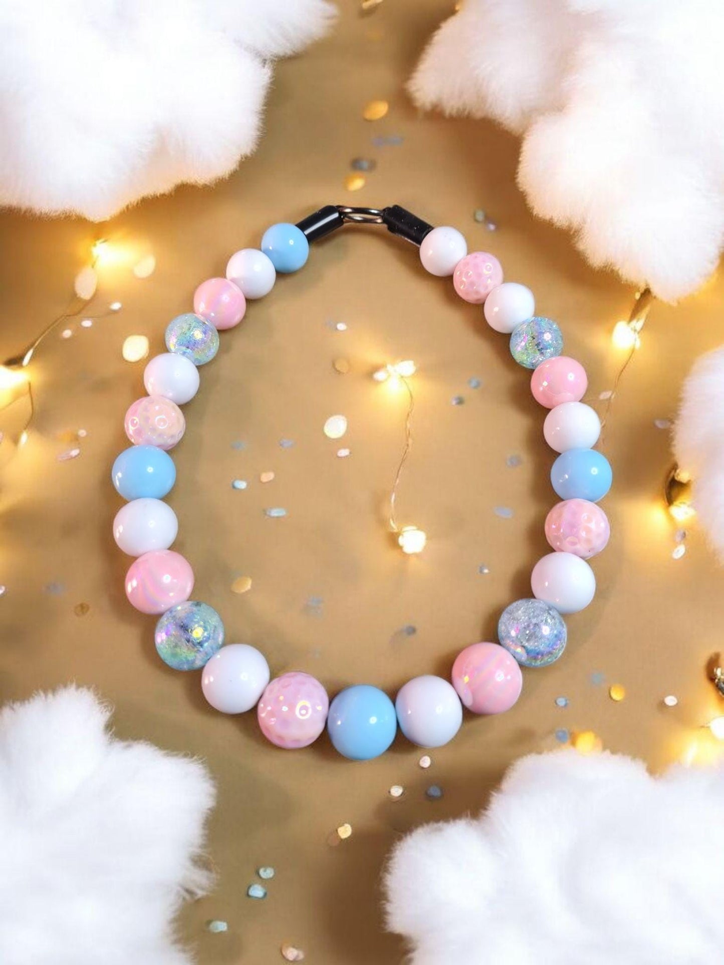 It's a Baby Beaded Collar - Gender Reveal Dog Collar – Baby Beaded Pastel Necklace – Handmade Pet Accessory for Small Dogs or Puppies
