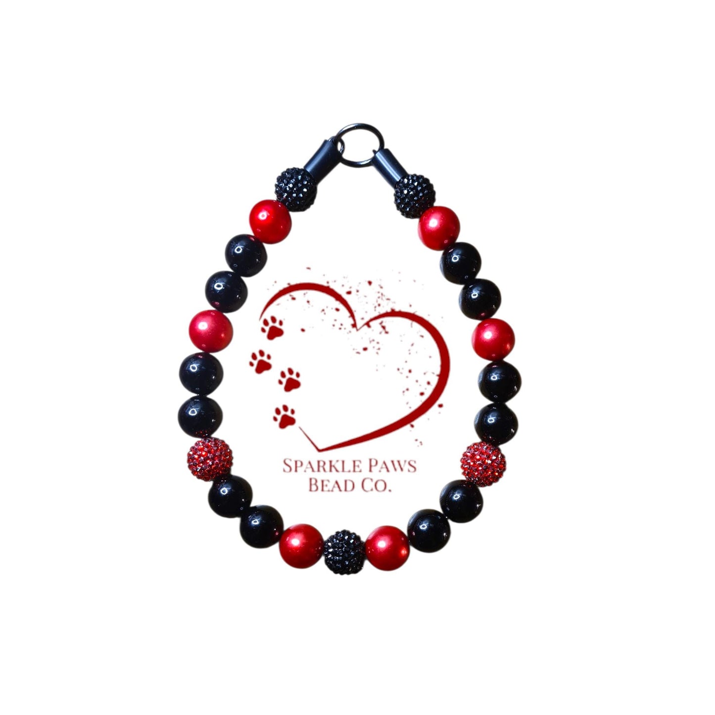 Lucifer Beaded Dog Collar – Handmade Pet Necklace – Sparkly Custom Collar for Small to Large Dogs