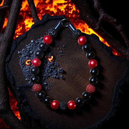 Lucifer Beaded Dog Collar – Handmade Pet Necklace – Sparkly Custom Collar for Small to Large Dogs