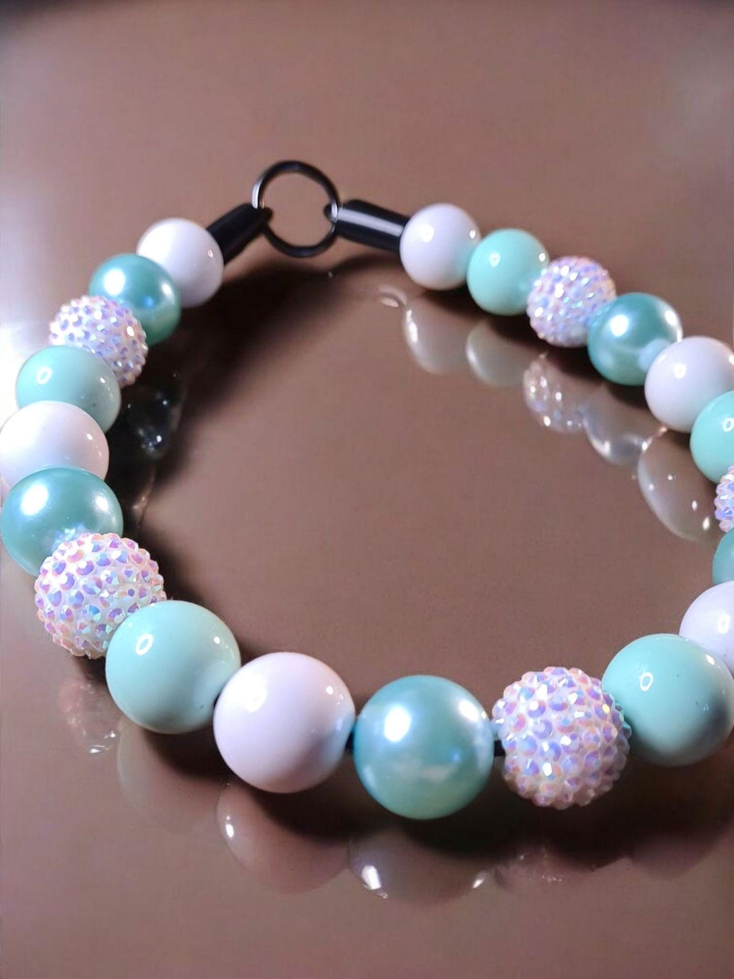 BOUGIEE Beaded Dog Collar – Handmade Pet Necklace – Sparkly Custom Collar for Small to Large Dogs