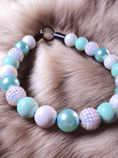 BOUGIEE Beaded Dog Collar – Handmade Pet Necklace – Sparkly Custom Collar for Small to Large Dogs